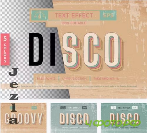 5 Music 80s Editable Text Effects - 124917765
