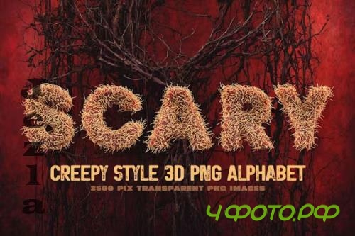 Creepy PNG Alphabet - UKDG8W2