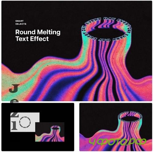 Round Melting Text Effect