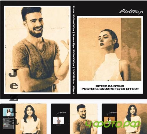 Retro Painting Square and Poster Effect - QZ9HBA7