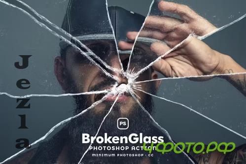 Broken Glass Photoshop Action - 180278556