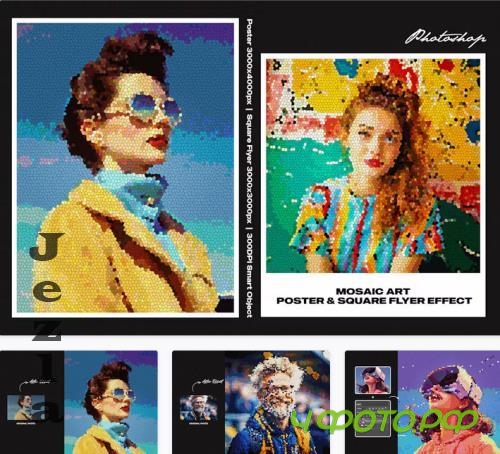 Mosaic Art Square and Poster Effect - QQAQXKD