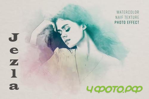 Watercolor Naif Texture Photo Effect - JKDLJ6P Watercolor Naif Texture Photo Effect - JKDLJ6P