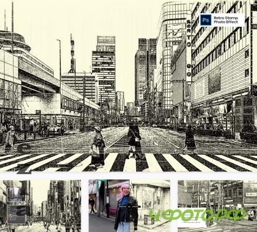 Retro Stamp Photo Effect - TSS9TVV Retro Stamp Photo Effect - TSS9TVV