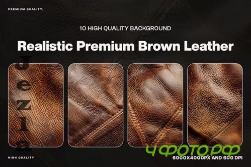 10 Realistic Brown Leather Background - R7VS725