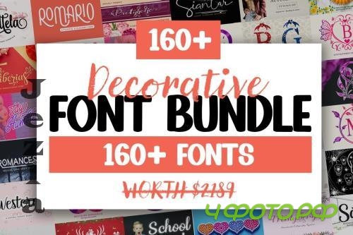 Decorative Font and Monogram Bundle - 169 Premium Fonts