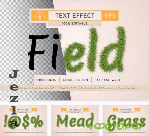 Field Grass Editable Text Effect, Graphic Style - PWJSEUJ