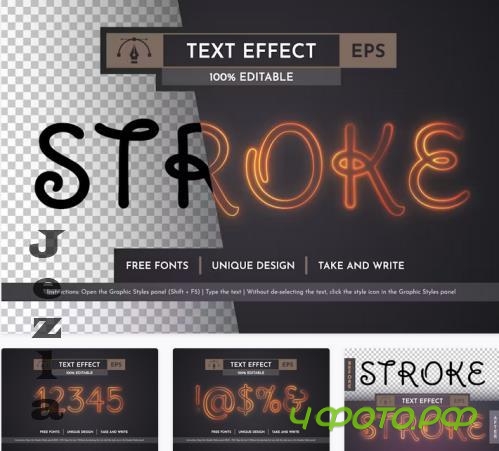 Shine Stroke Editable Text Effect - 278451321