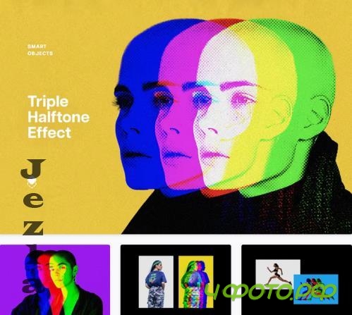 Triple Halftone Photo Effect - 278461059