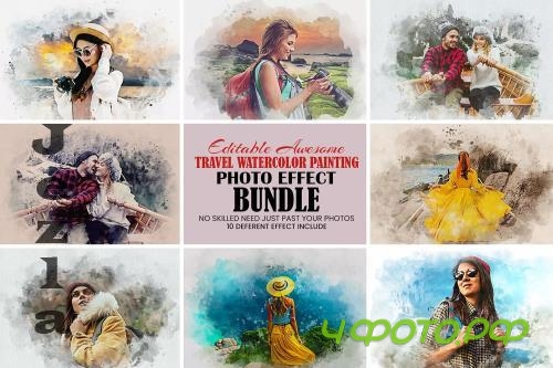 Travel Watercolor Painting Bundle- 278954510