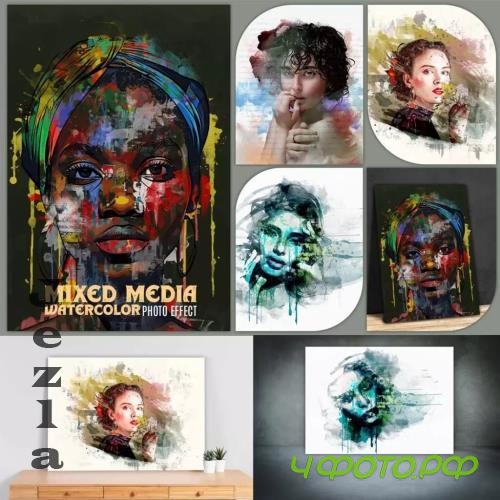 Mixed Media Art Drawing Photo Effect - 279154857