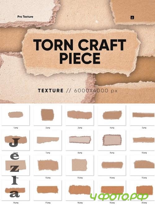20 Torn Craft Pieces Texture HQ - 279700332