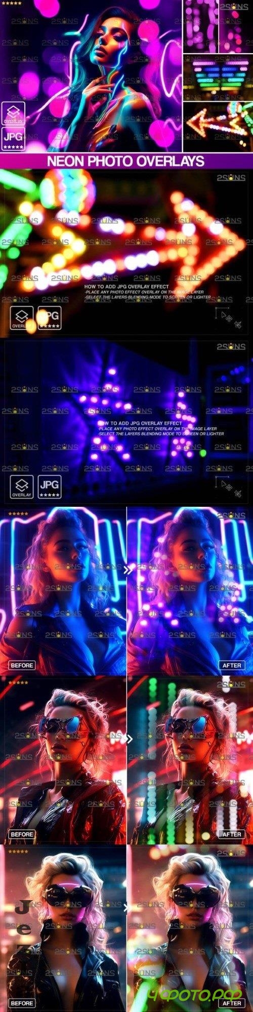 Neon photoshop overlays Bokeh Vol 02 - 280254725