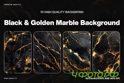10 Black & Golden Marble Background Texture - PXRXBGB