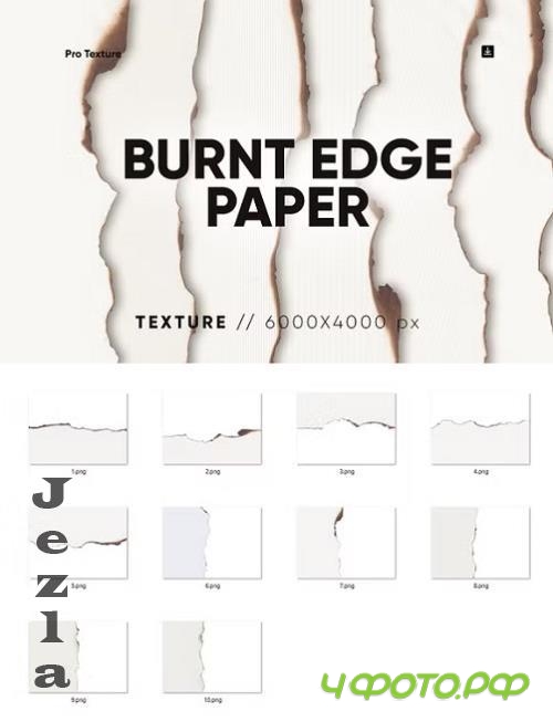 10 Burnt Paper Edge Textures HQ - 281675228