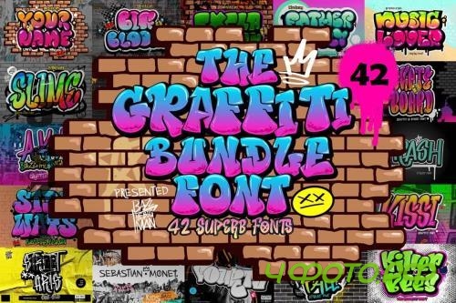 The Graffiti Font Bundles - 42 Premium Fonts, 1 Premium Graphics