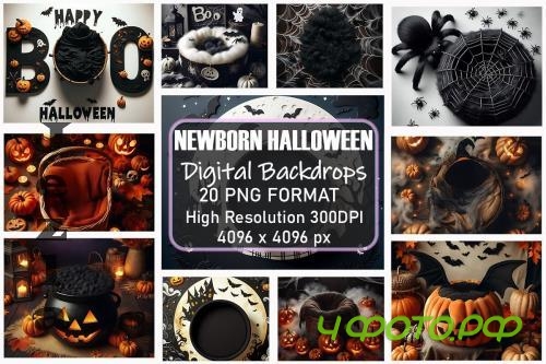 Halloween Newborn Digital Backdrops