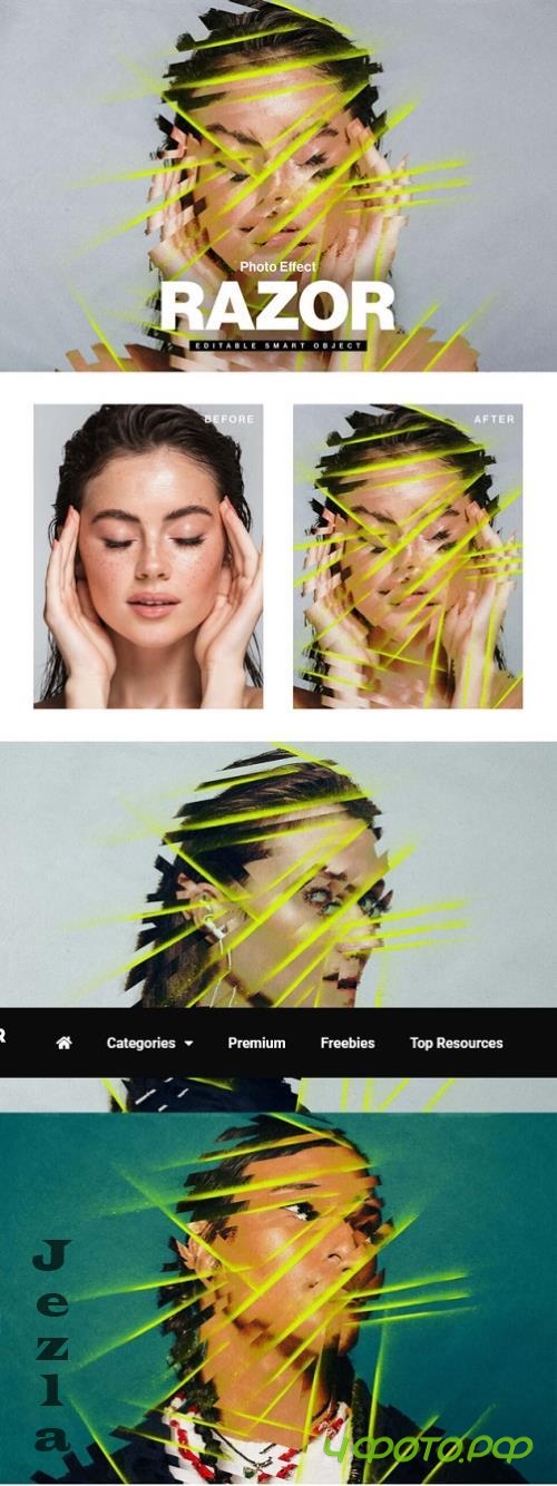 Razor Abstract Photo Effect Template - 283036129