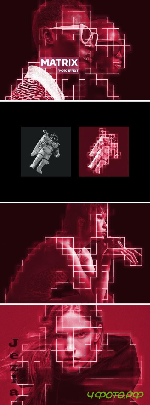 Red Sci-Fi Matrix Photo Effect - 282724457
