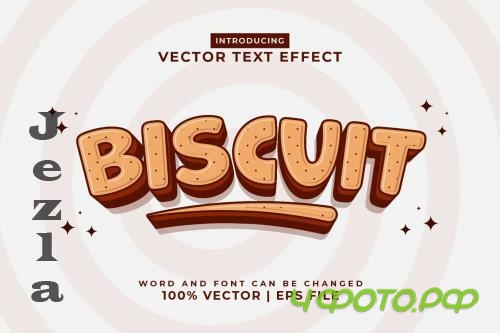 Biscuit 3d Vector Editable Text Effect DV4QLAW