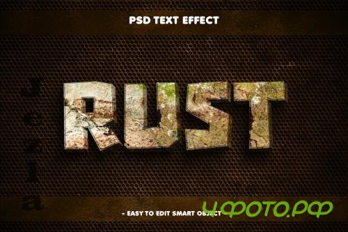 Rust 3D Text Effect Layer Style - HTTSCAF