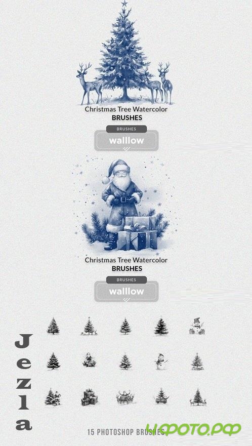 Christmas watercolor photoshop brush - 285317813