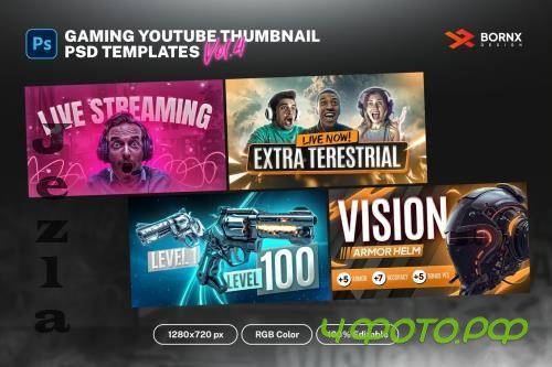 Gaming Youtube Thumbnail Templates - 283701485