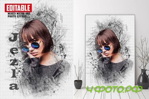 Watercolor Mixed Media Art Effect