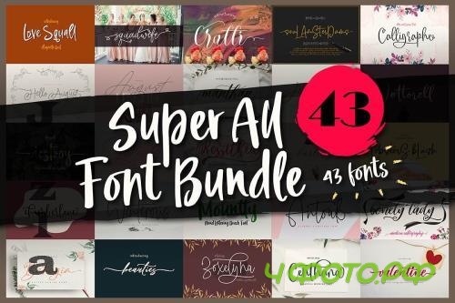 Super All Font Bundle - 43 Premium Fonts 