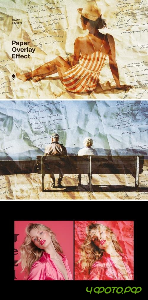 Crumpled Paper Overlay Photo Effect - 281681445 Crumpled Paper Overlay Photo Effect - 281681445