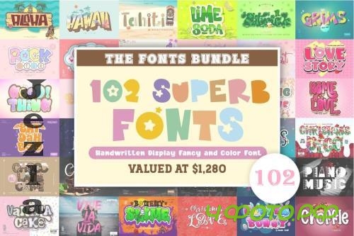 Superb Fonts Bundle - 101 Premium Fonts, 1 Premium Graphics