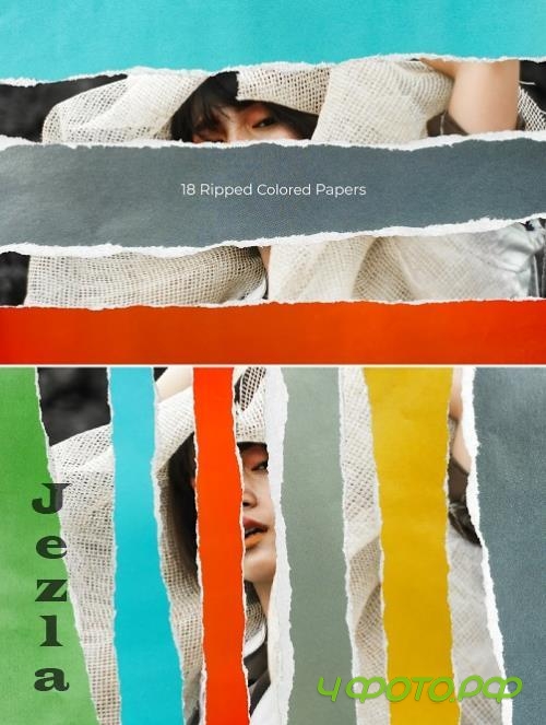 18 Ripped Colored Paper Overlays - DQ93Z96