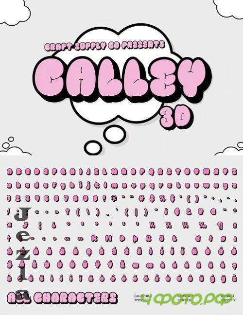 Calley 3D Font - 287602103 - 42WX8AV