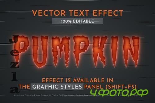 Pumpkin Glow Editable Text Effect - 287983132