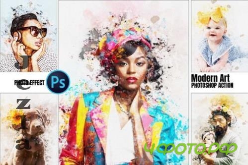 Watercolor Modern Art Effect Action - 287677810
