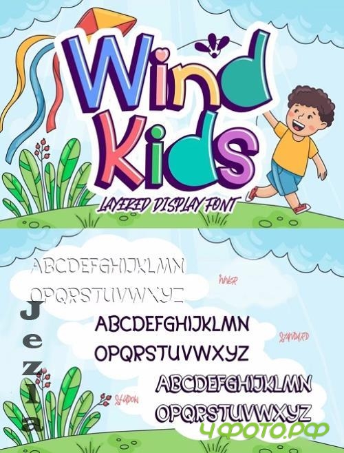 Wind Kids � Layered Display Font - 4224190 - 982F8M8