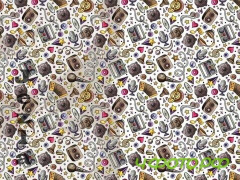Musical Cartoon Seamless Pattern - 7ZD46DM Musical Cartoon Seamless Pattern - 7ZD46DM