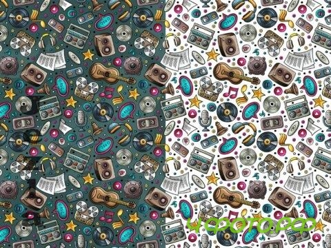 Musical Cartoon Seamless Pattern - EGTU8RH Musical Cartoon Seamless Pattern - EGTU8RH