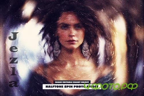 Halftone Spin Photo Effect - 288825284
