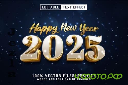 Happy New Year Golden Text - Editable Text Effect - K6YY6JT