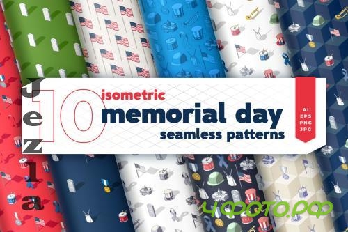 Isometric US Holidays Seamless Patterns - 82ECCSC