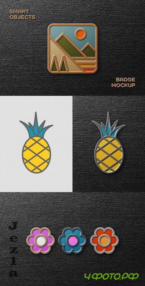 Vintage Enamel Pin Mockup - 289143352