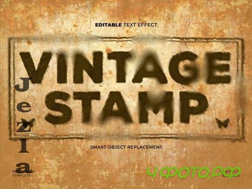 Vintage Stamp Teks & Logo Effect - RJ8HAGB
