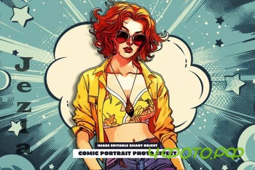 Comic Portrait Photo Effect - 288825463 - FFUP77S Comic Portrait Photo Effect - 288825463 - FFUP77S