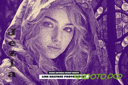 Line Haltone Photo Effect - 288880972 - 38BQ6PL