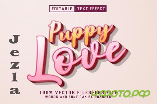 Puppy Love Cartoon Text - Editable Text Effect - RCABKFK