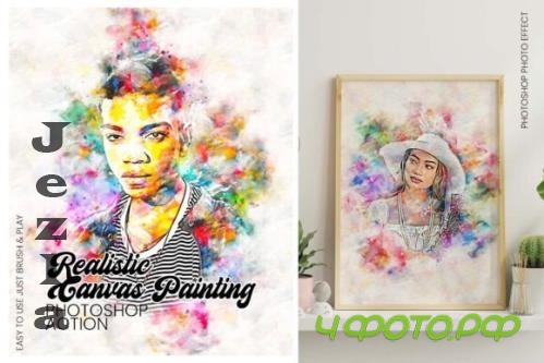 Realistic Canvas Painting Action - 286291513
