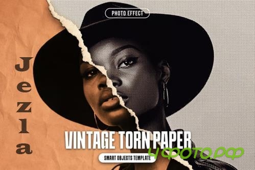 Vintage Torn Paper Photo Effect - 289517376