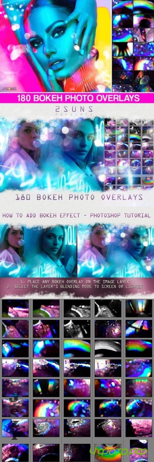 Bokeh Neon Photoshop overlays - 6913525