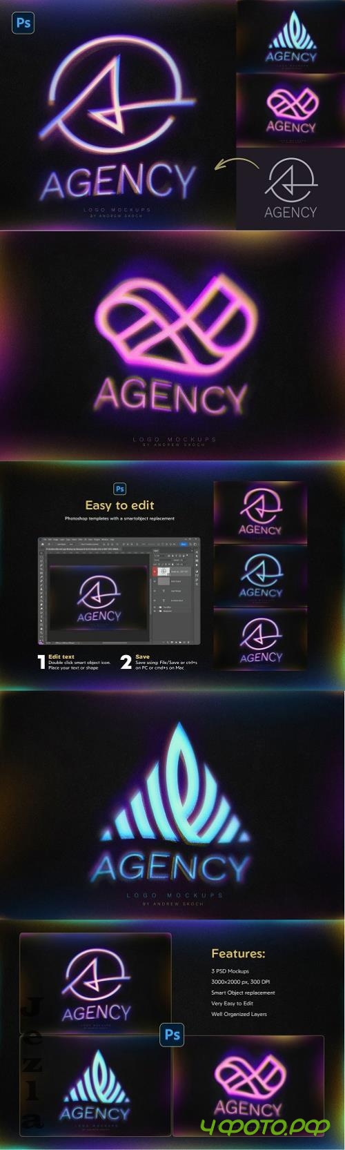 Gradient Blurred Logo Mockups - 290751680 - WFFELS4